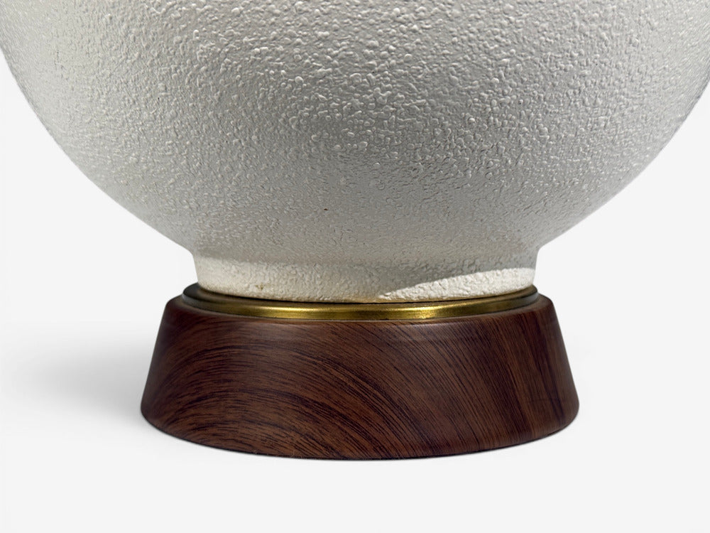American Modern, Large Table Lamps, Porcelain, Walnut, Brass, USA, 1950s