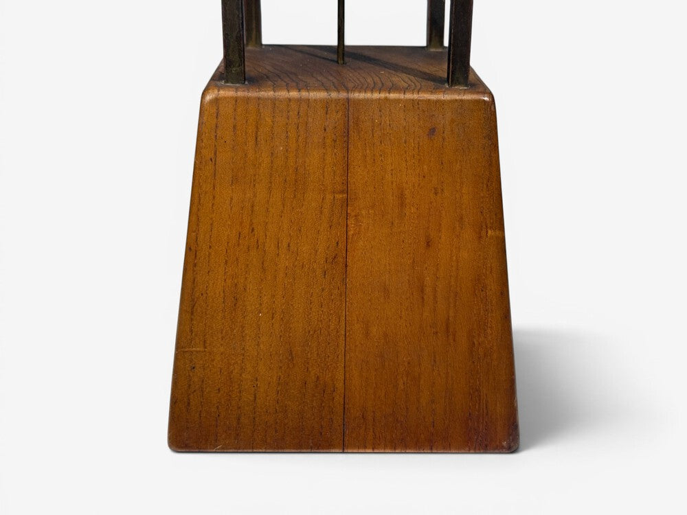American Modern, Cage Form Table Lamp, Walnut, Brass, USA, 1960s