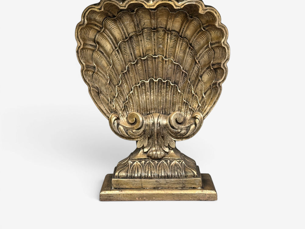 Grosfeld House attr., Hollywood Regency, Shell Console, Silver Leaf, USA, 1970s