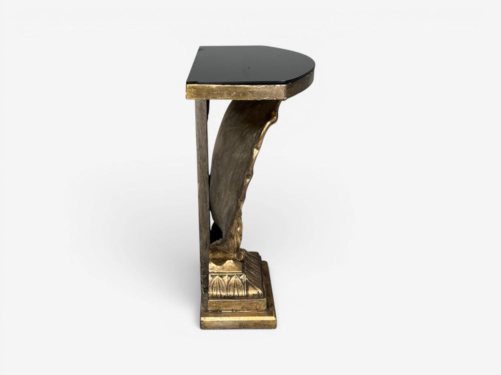 Grosfeld House attr., Hollywood Regency, Shell Console, Silver Leaf, USA, 1970s