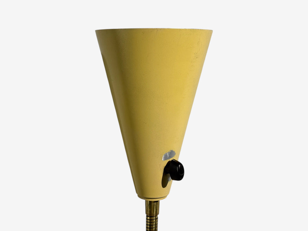 AJH, Adjustable Wall Sconces, Lacquered Metal, Brass, Sweden, 1950s