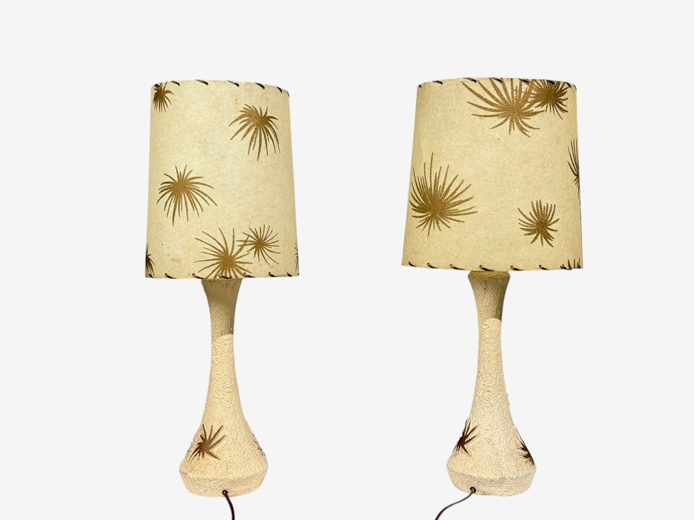 American Modern, Atomic Age Table Lamps, Chalkware, Fiberglass, USA, 1950s