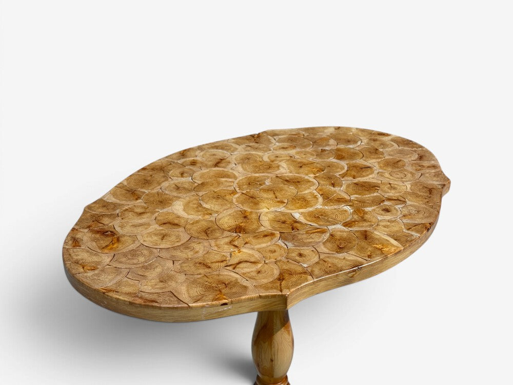Swedish Modern, Side Table, Pine, Sliced Log, Sweden, 1960s