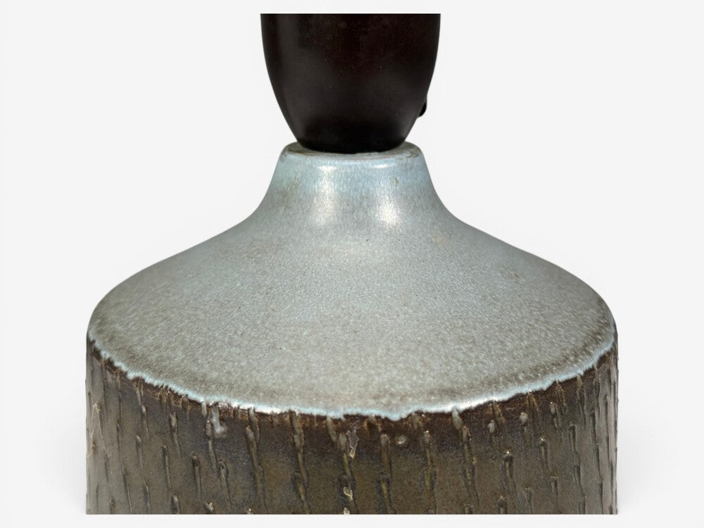 Swedish Modern, Small Table Lamp, Blue Ceramic, Sweden, 1960s