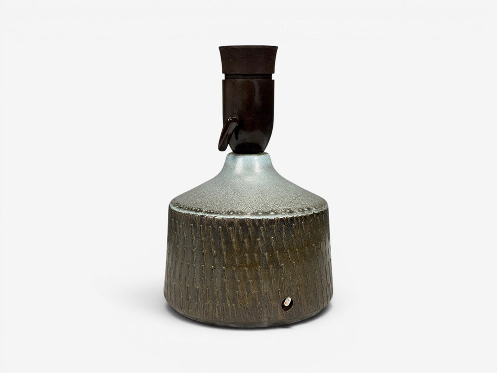 Swedish Modern, Small Table Lamp, Blue Ceramic, Sweden, 1960s