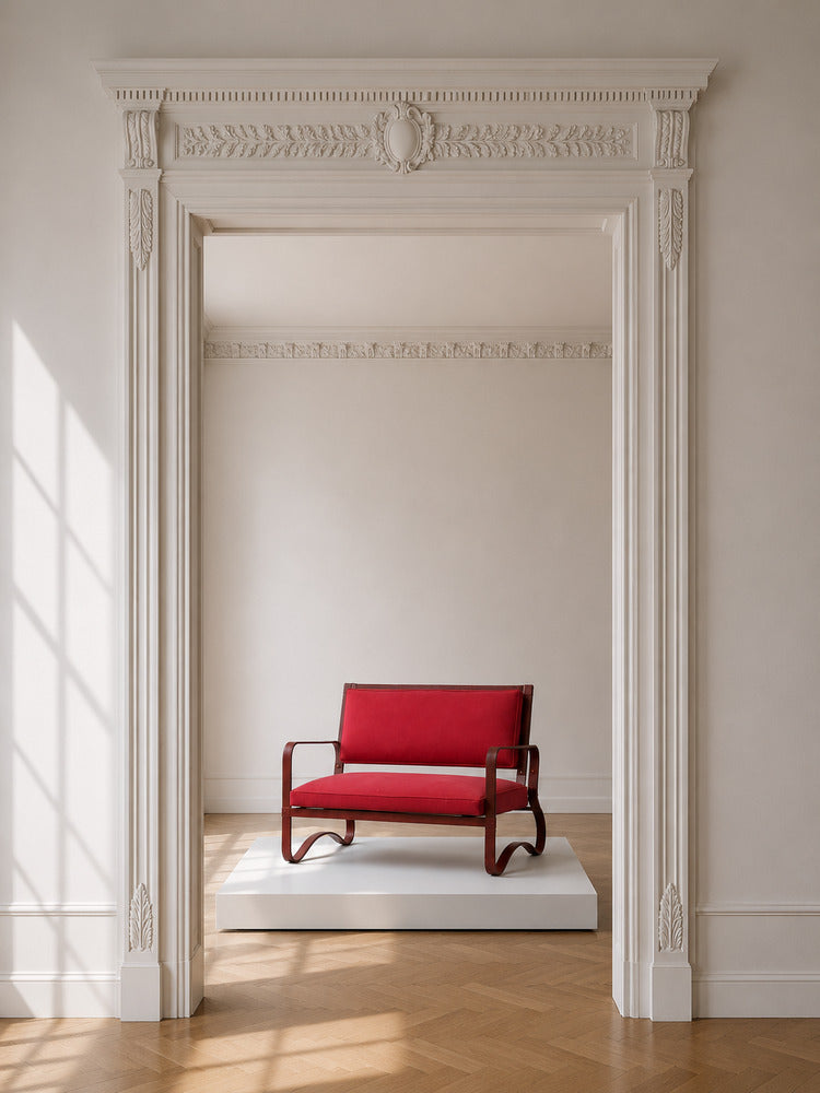 Jacques Adnet, Rare Settee, Leather, Steel, France, 1950s