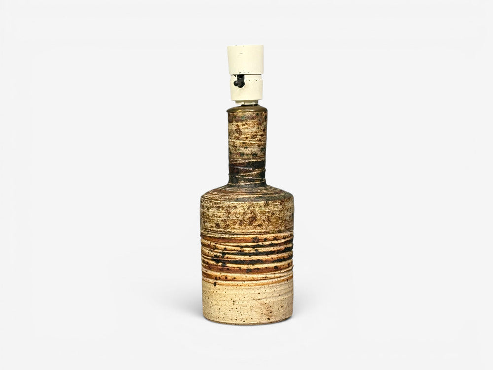 Tue Poulsen, Table Lamp, Beige Stoneware, Denmark, 1950s