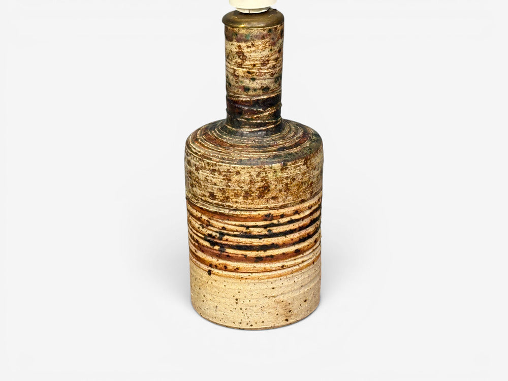 Tue Poulsen, Table Lamp, Beige Stoneware, Denmark, 1950s