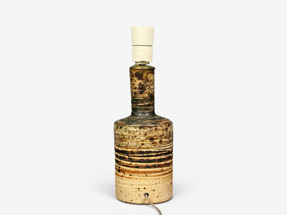 Tue Poulsen, Table Lamp, Beige Stoneware, Denmark, 1950s