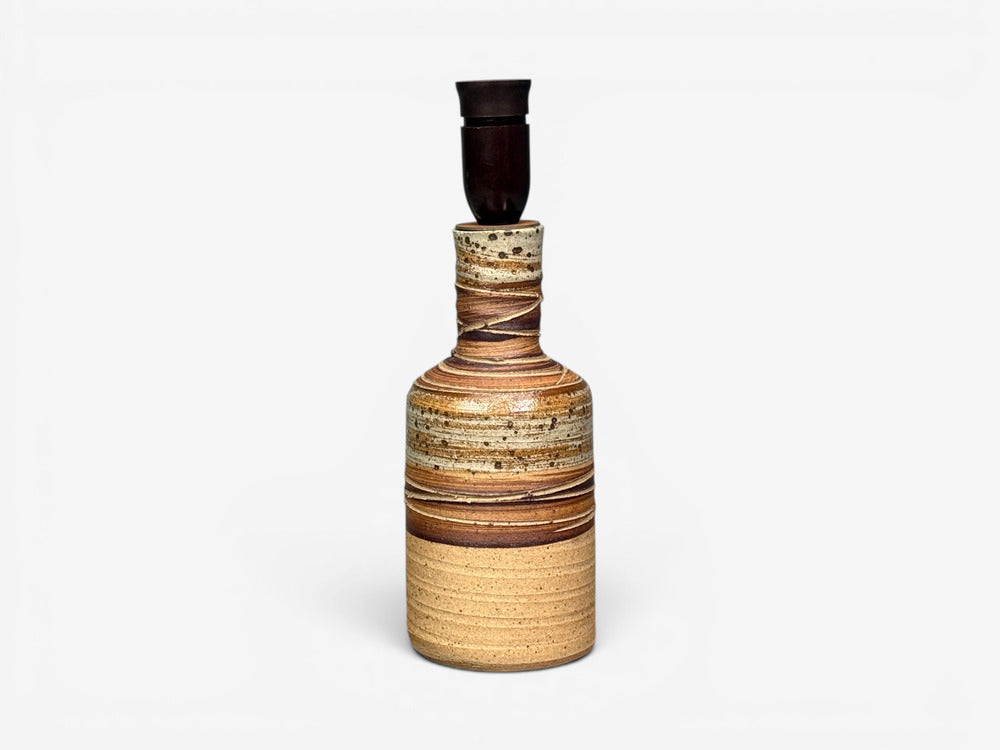 Tue Poulsen, Table Lamp, Beige Stoneware, Denmark, 1950s