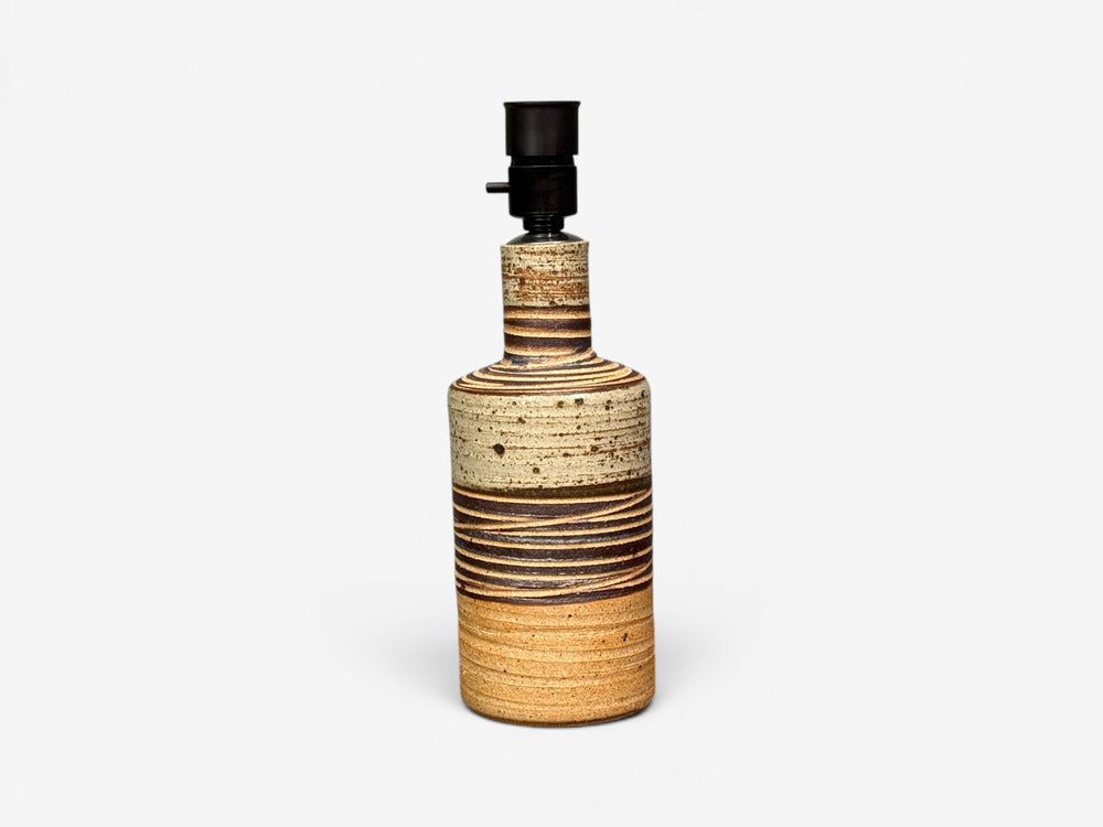 Tue Poulsen, Table Lamp, Beige Stoneware, Denmark, 1950s