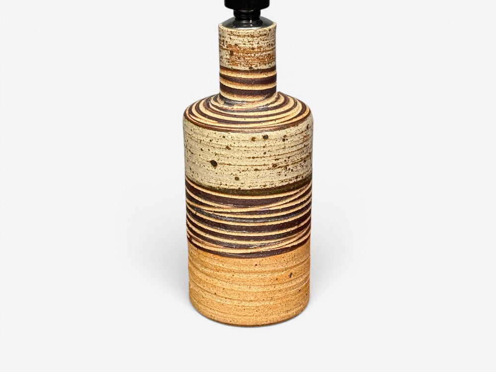Tue Poulsen, Table Lamp, Beige Stoneware, Denmark, 1950s