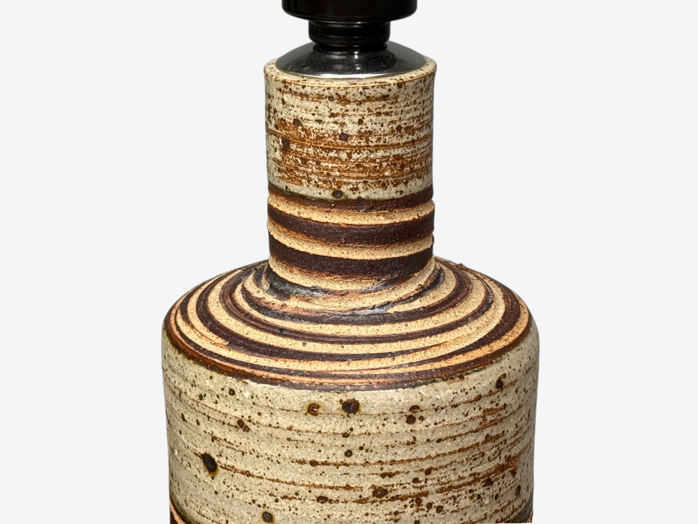 Tue Poulsen, Table Lamp, Beige Stoneware, Denmark, 1950s