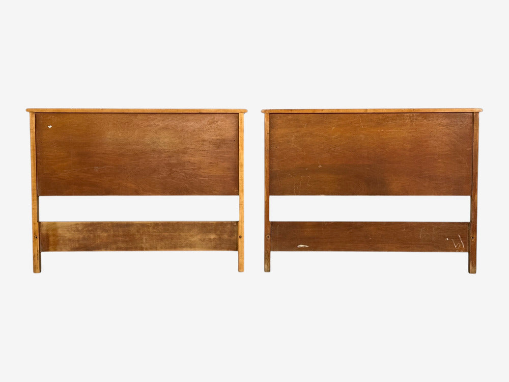 Paul Frankl, Rare Twin Headboards, Mahogany, Rock Maple, USA, 1950s