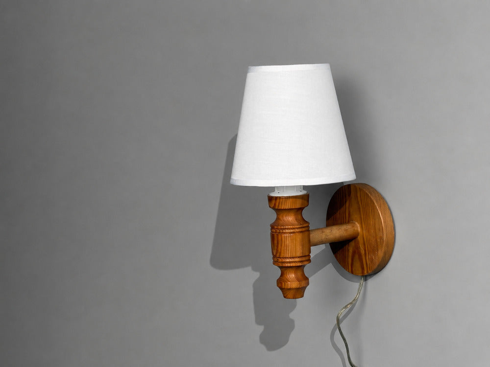 Frits Lindgren, Swedish Modern, Wall Sconce, Pine, Sweden, 1960s