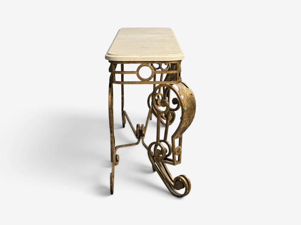 Maitland Smith, Console Table, Gilt Metal, Marble, Philippines, 1980s