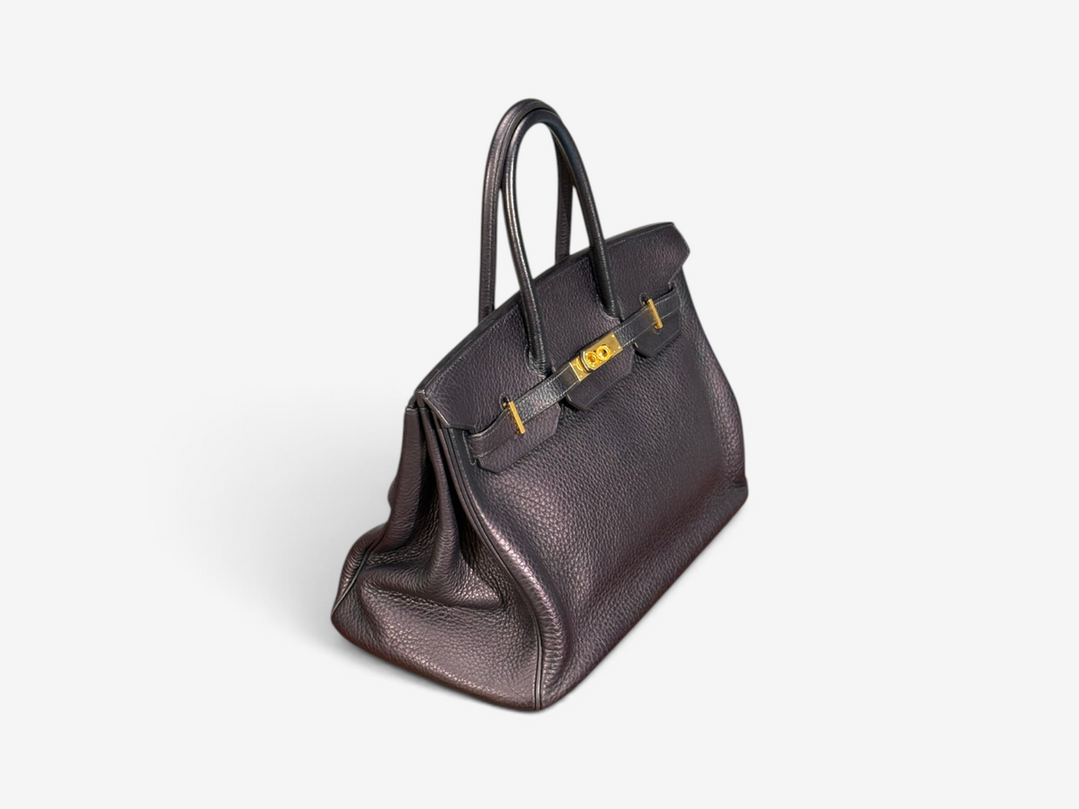 Hermès, Birkin Retourne 35, Taurillon Clemence Leather, Gold Hardware, France, 2003