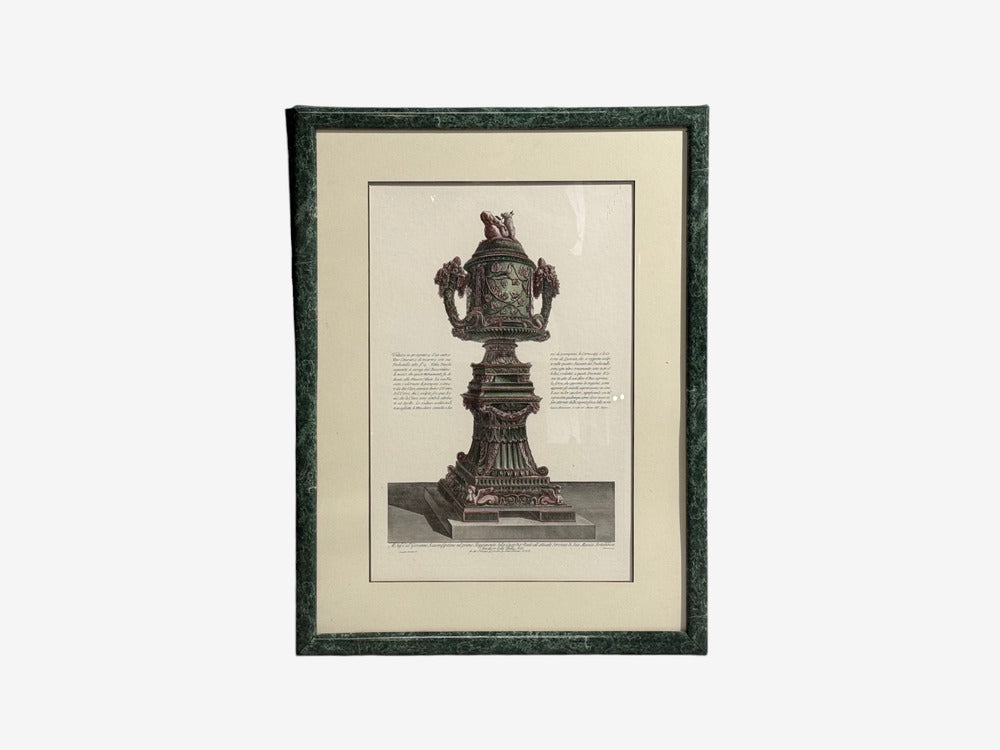 Giovanni Battista Piranesi Style, Framed Antique Vase Engravings, 1970s