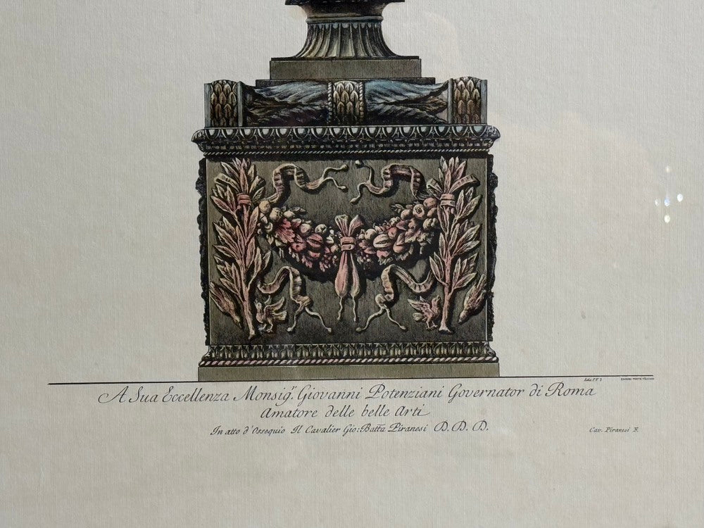 Giovanni Battista Piranesi Style, Framed Antique Vase Engravings, 1970s