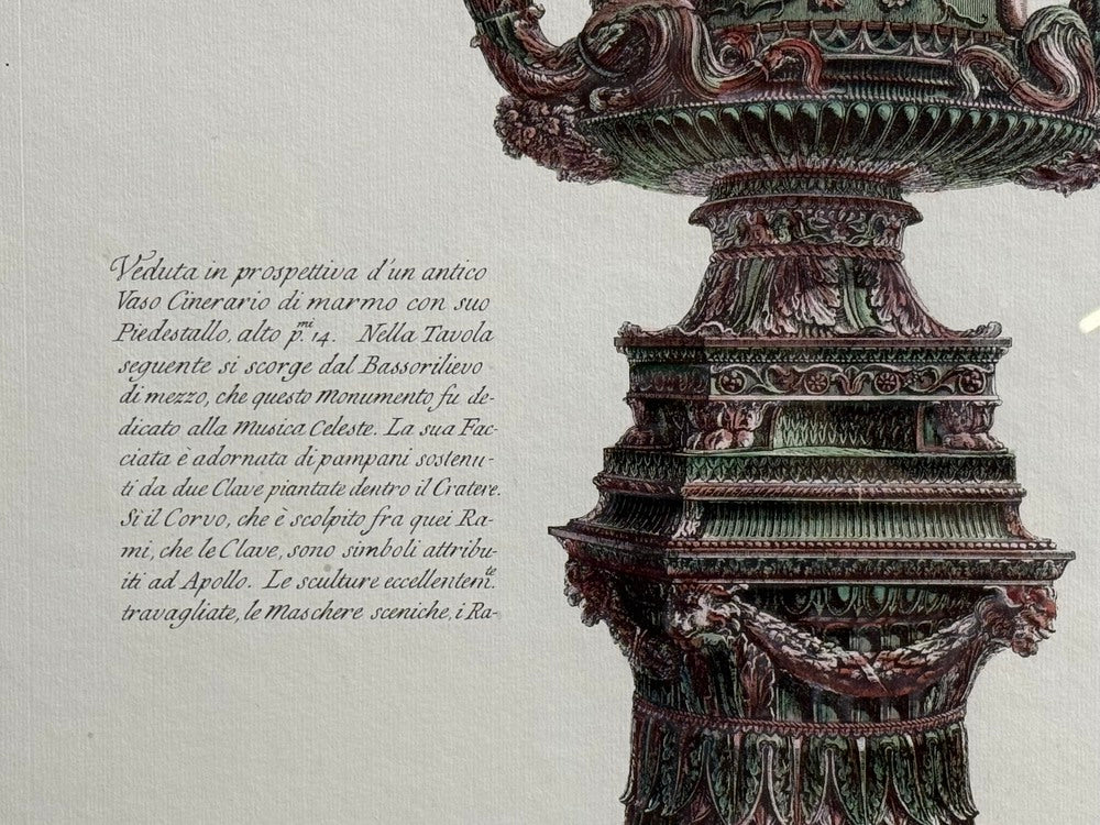 Giovanni Battista Piranesi Style, Framed Antique Vase Engravings, 1970s