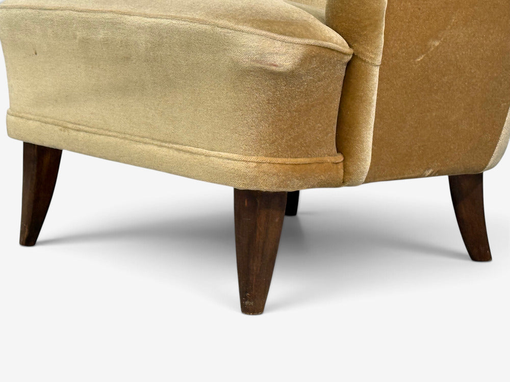 Ilmari Lappalainen, Lounge Chairs, Beech, Velvet, Finland, 1950s