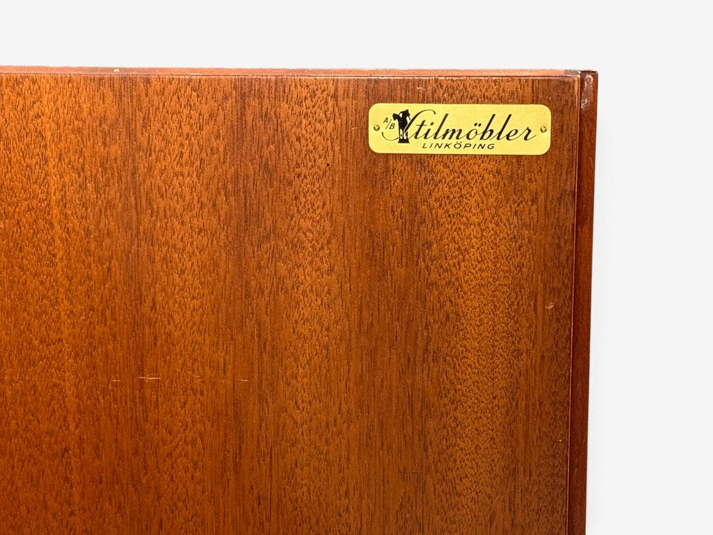 Swedish Modern, Nordens Flora Cabinet, Birch, Floral Lithographs, Sweden, 1940s