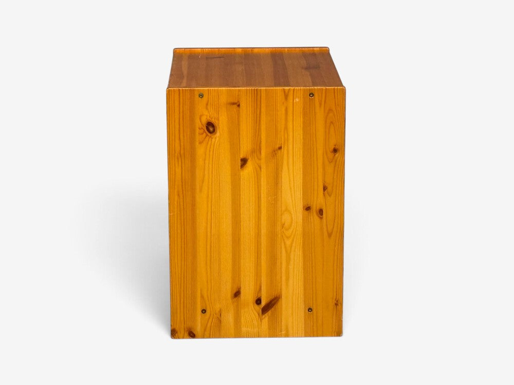 Swedish Modern, Nightstands, Pine, Leather, Sweden, 1970s