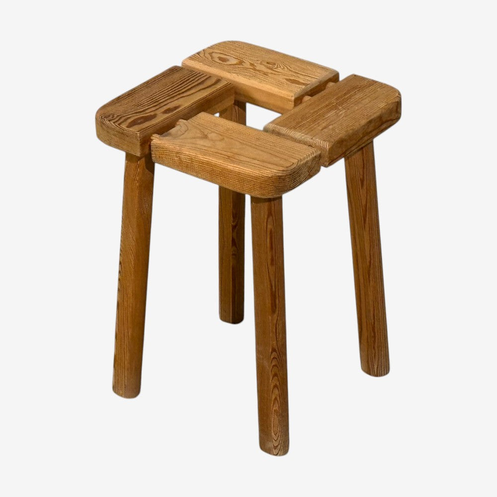 Olof Ottelin attr., Finnish Mid-Century Modern, Stool, Pine, Finland, 1950s