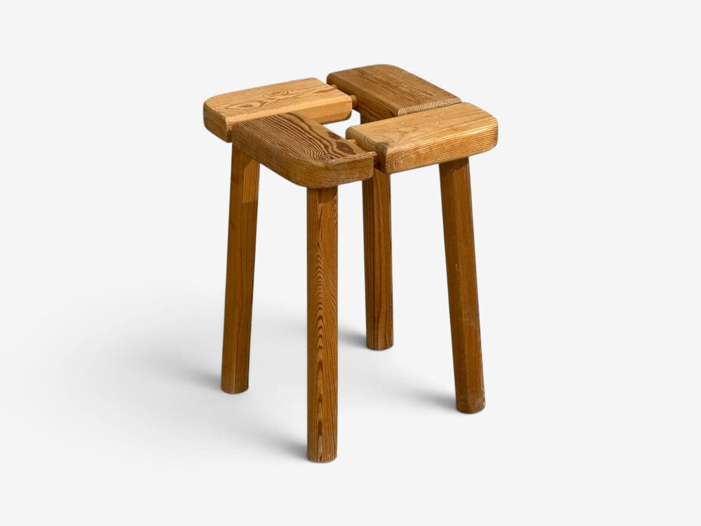 Olof Ottelin attr., Finnish Mid-Century Modern, Stool, Pine, Finland, 1950s