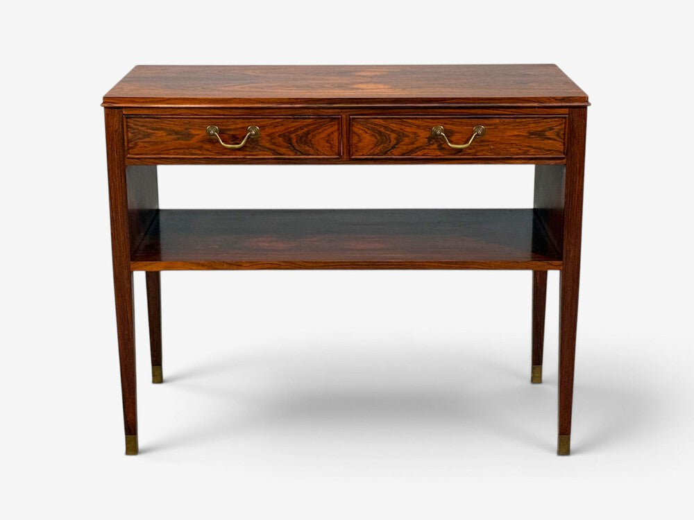 Danish Modern, Small Console or Cabinet, Rosewood, Brass, Denmark, 1950s