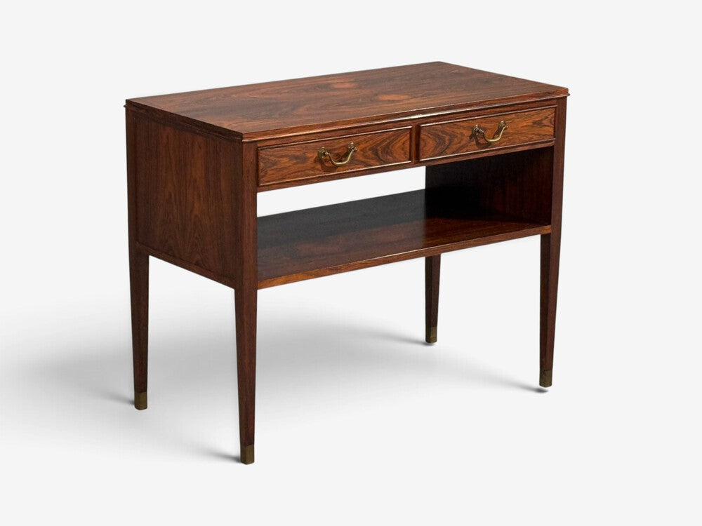 Danish Modern, Small Console or Cabinet, Rosewood, Brass, Denmark, 1950s