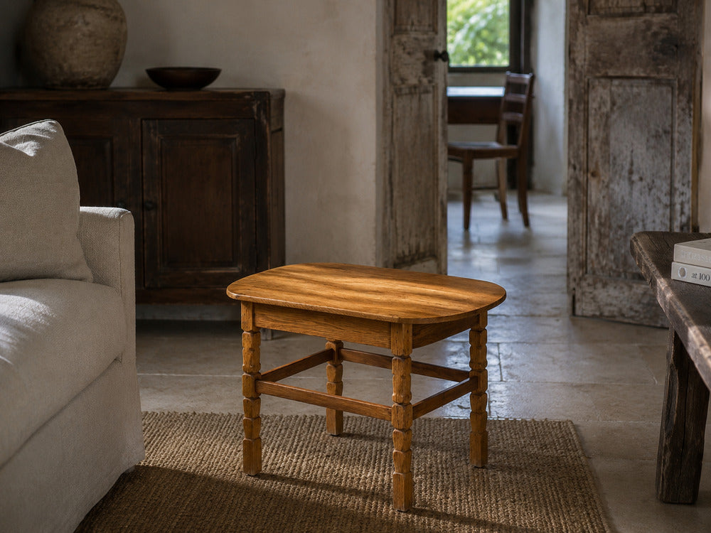 Henning Kjaernulf Style, Side Table, Oak, Denmark, 1970s