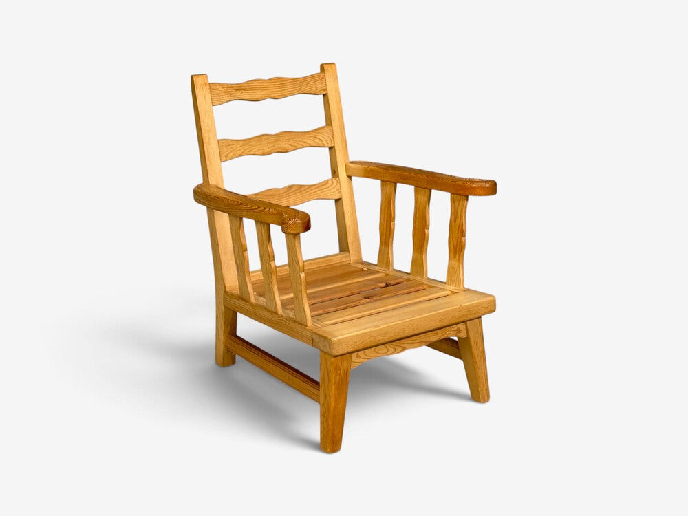 Krogenes Møbler, Lounge Chairs, Pine, Blue Fabric, Norway, 1970s