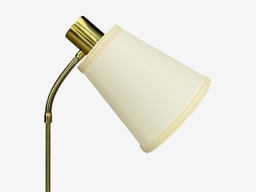 Möllers Armatur Eskilstuna, Floor Lamp, Leather, Brass, Sweden, 1950s