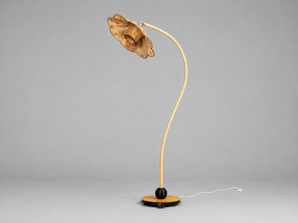 Swedish Modern, Organic Floor Lamp, Cord, Wood, Sweden, 1930s