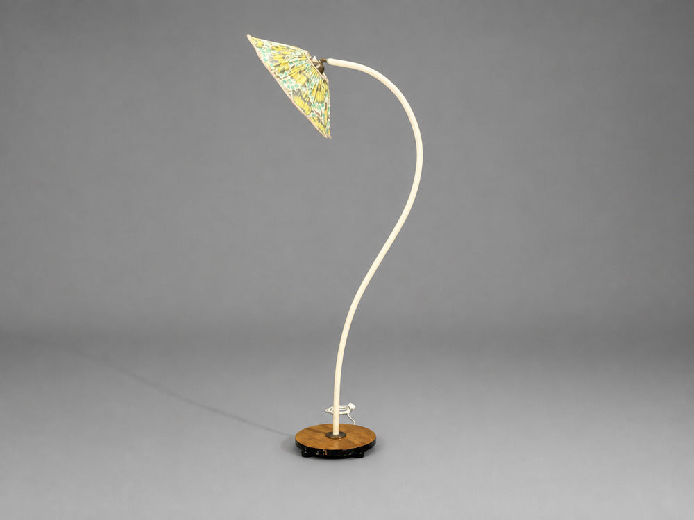 Swedish Modern, Organic Floor Lamp, Cord, Wood, Sweden, 1930s