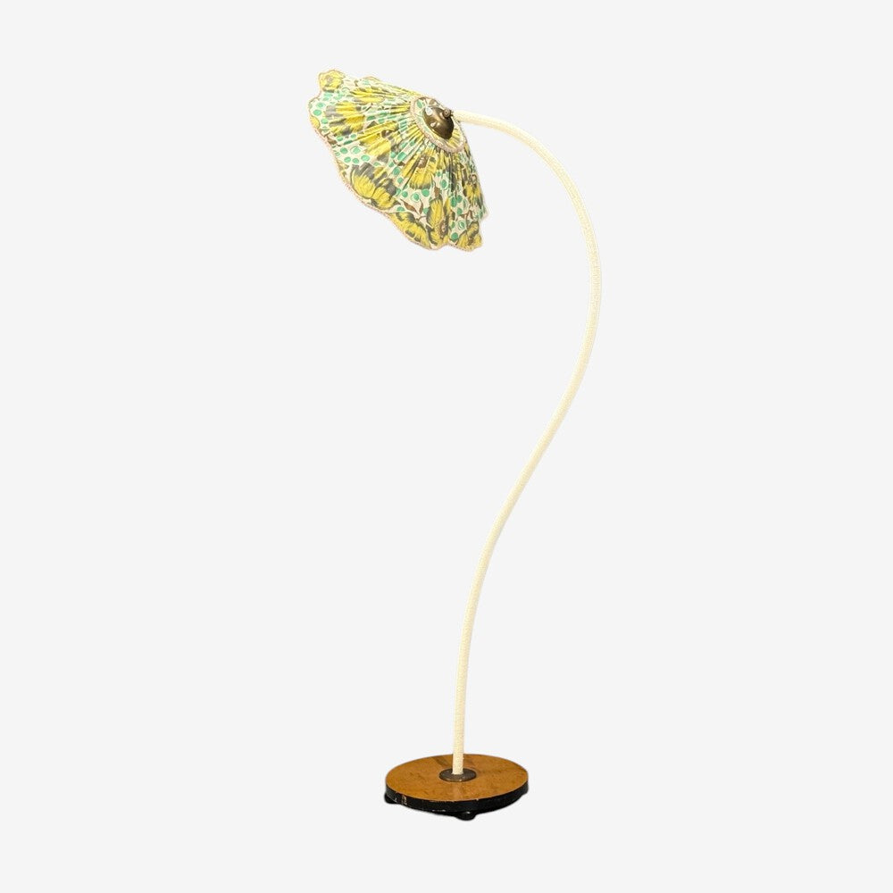 Swedish Modern, Organic Floor Lamp, Cord, Wood, Sweden, 1930s