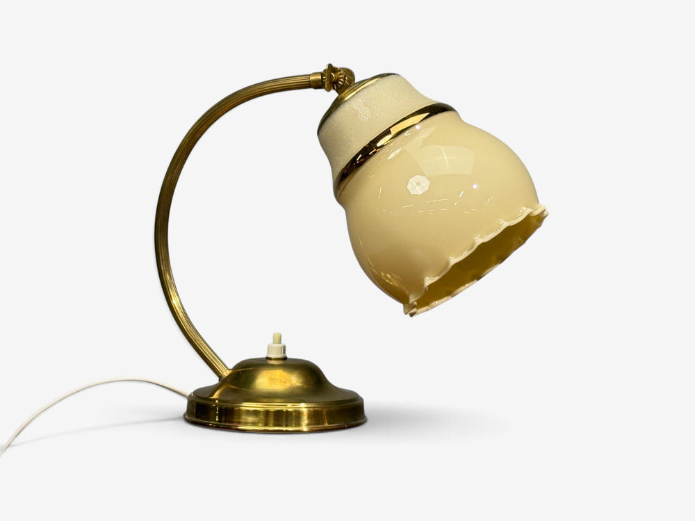 Itsu Oy, Table Lamps, Polished Brass, Glass, Finland, 1950s