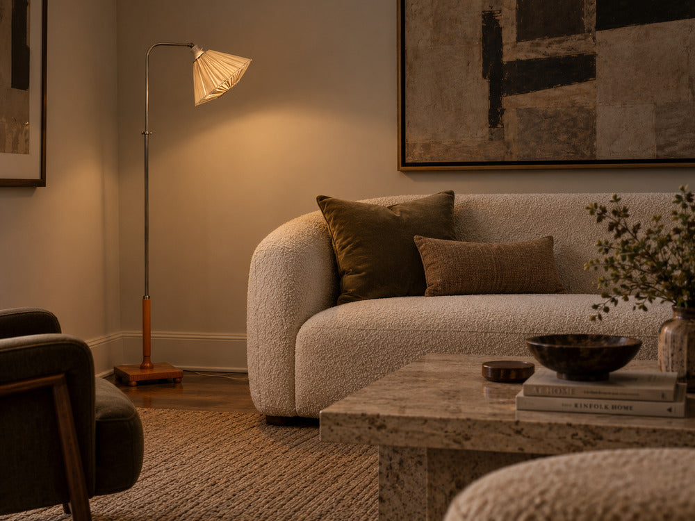 Swedish Modern, Floor Lamp, Light Wood, Metal, Sweden, 1930s