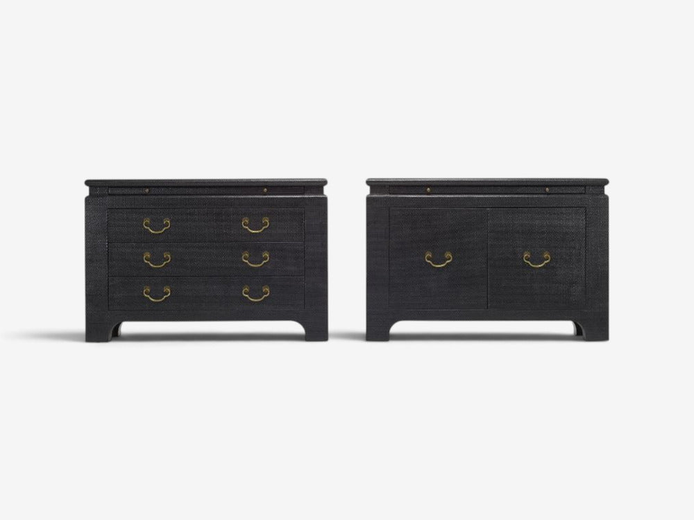 Harrison Van-Horn, Commodes, Lacquered Wood, Brass, USA, 1980s