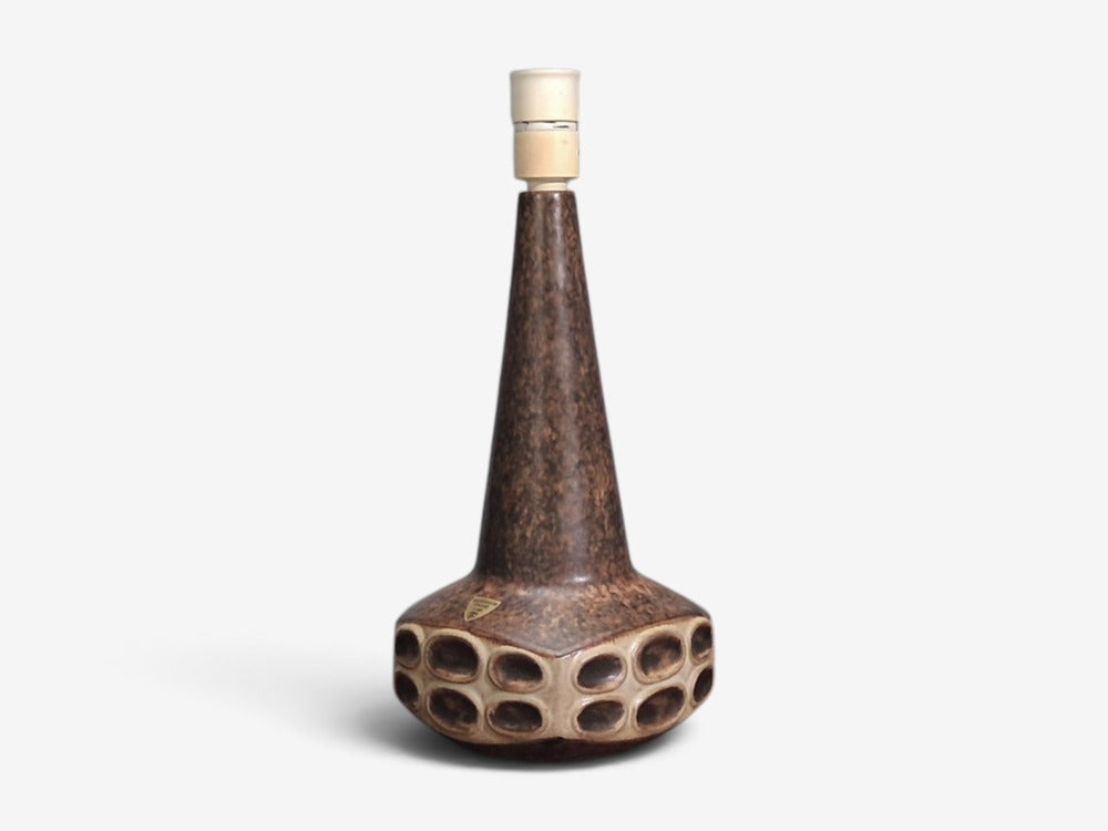 Marianne Starck, Large Table Lamps, Brown Stoneware, Denmark, 1960s