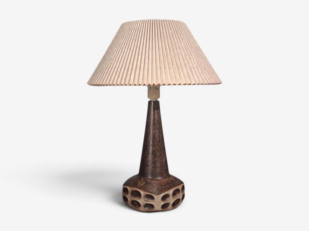 Marianne Starck, Large Table Lamps, Brown Stoneware, Denmark, 1960s