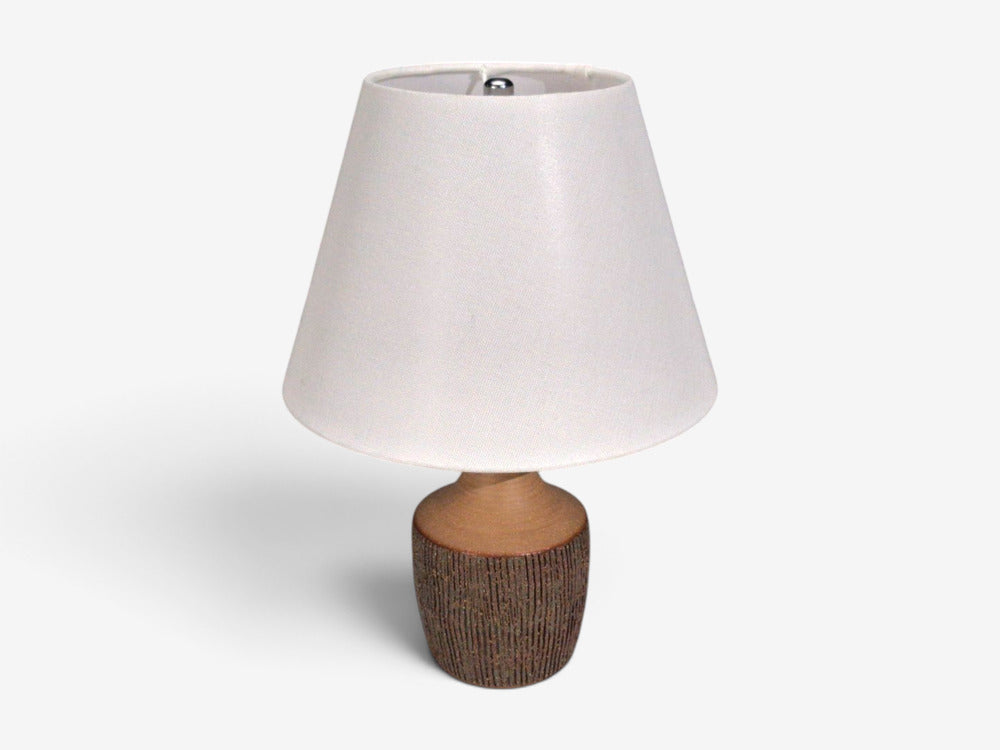 Einar Johansen, Rustic Table Lamp, Brown Stoneware, Denmark, 1960s