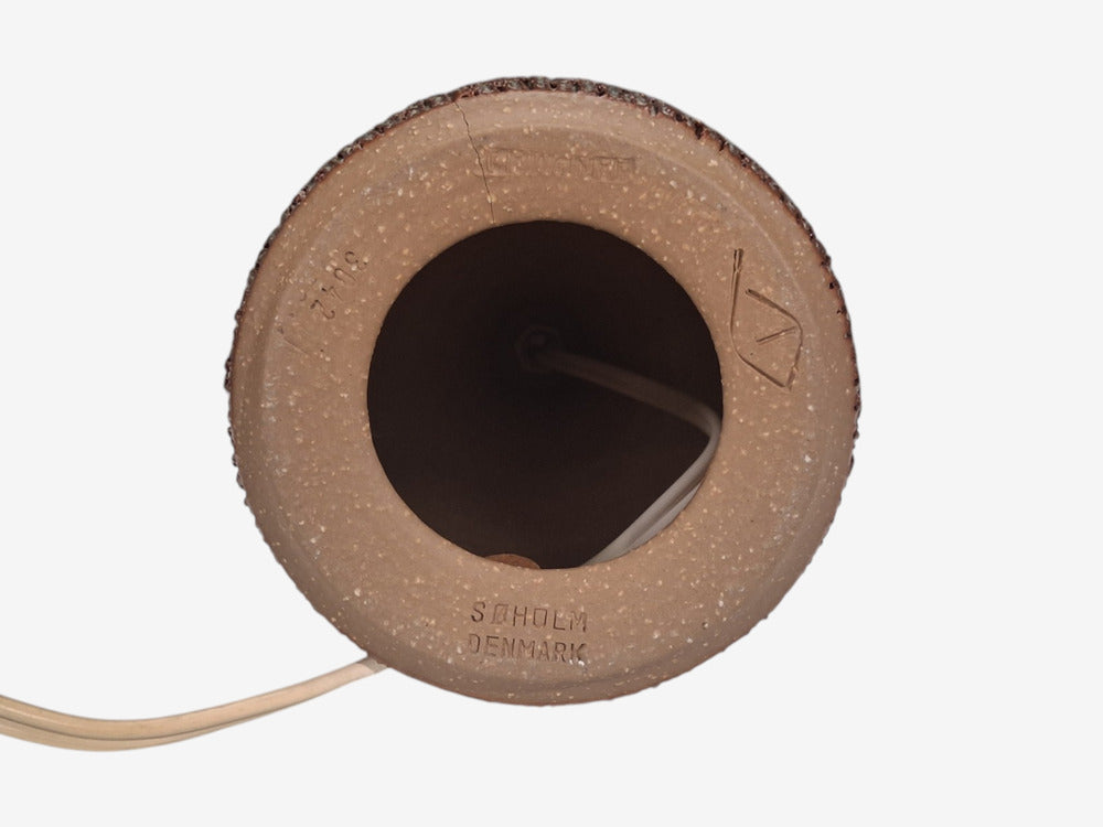 Einar Johansen, Rustic Table Lamp, Brown Stoneware, Denmark, 1960s