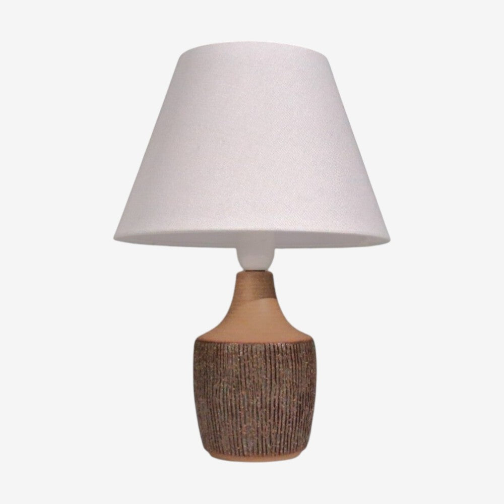Einar Johansen, Rustic Table Lamp, Brown Stoneware, Denmark, 1960s