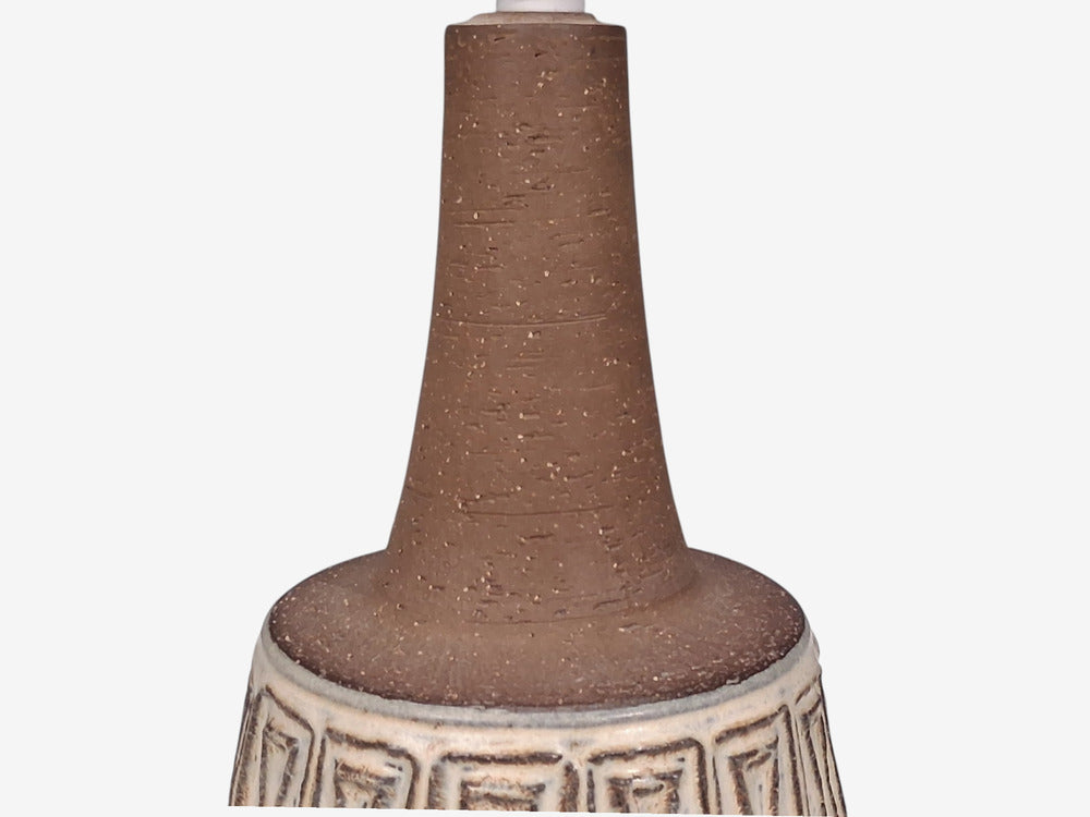 Helge Bjufstrøm, Large Table Lamp, Brown Stoneware, Denmark, 1960s