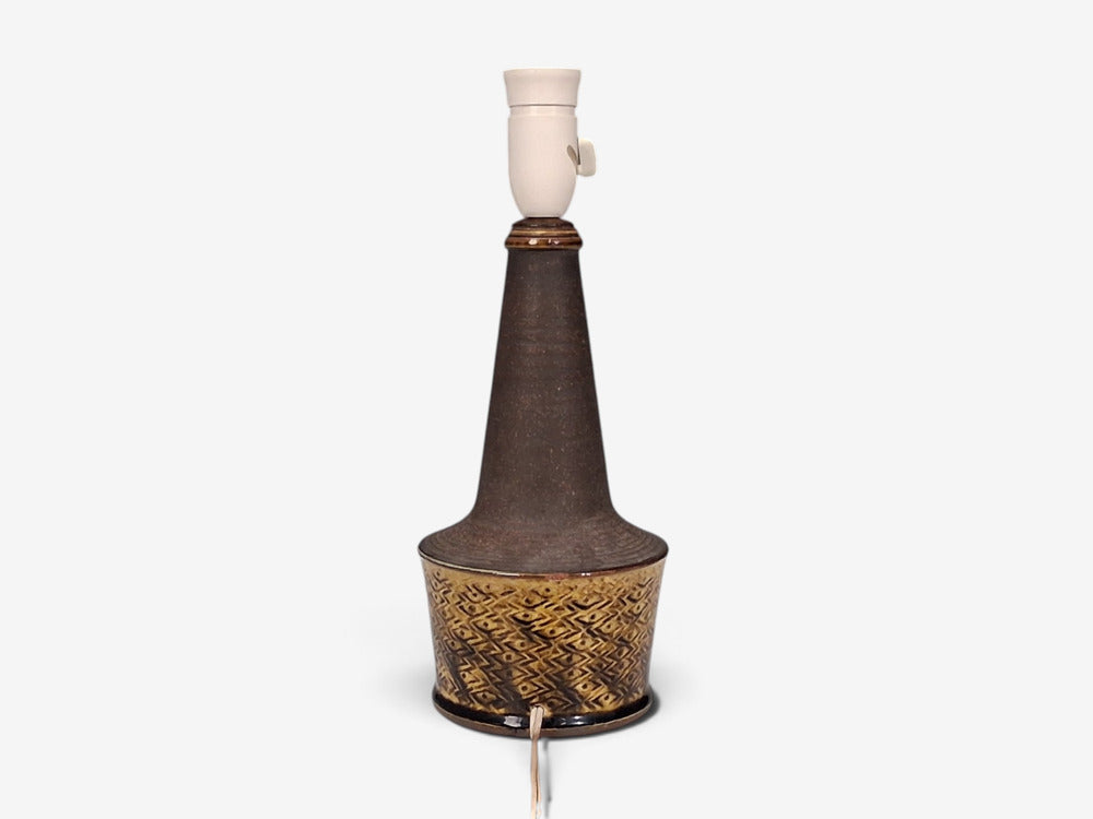 Nils Kähler, Table Lamp, Brown Glazed Stoneware, Denmark, 1960s