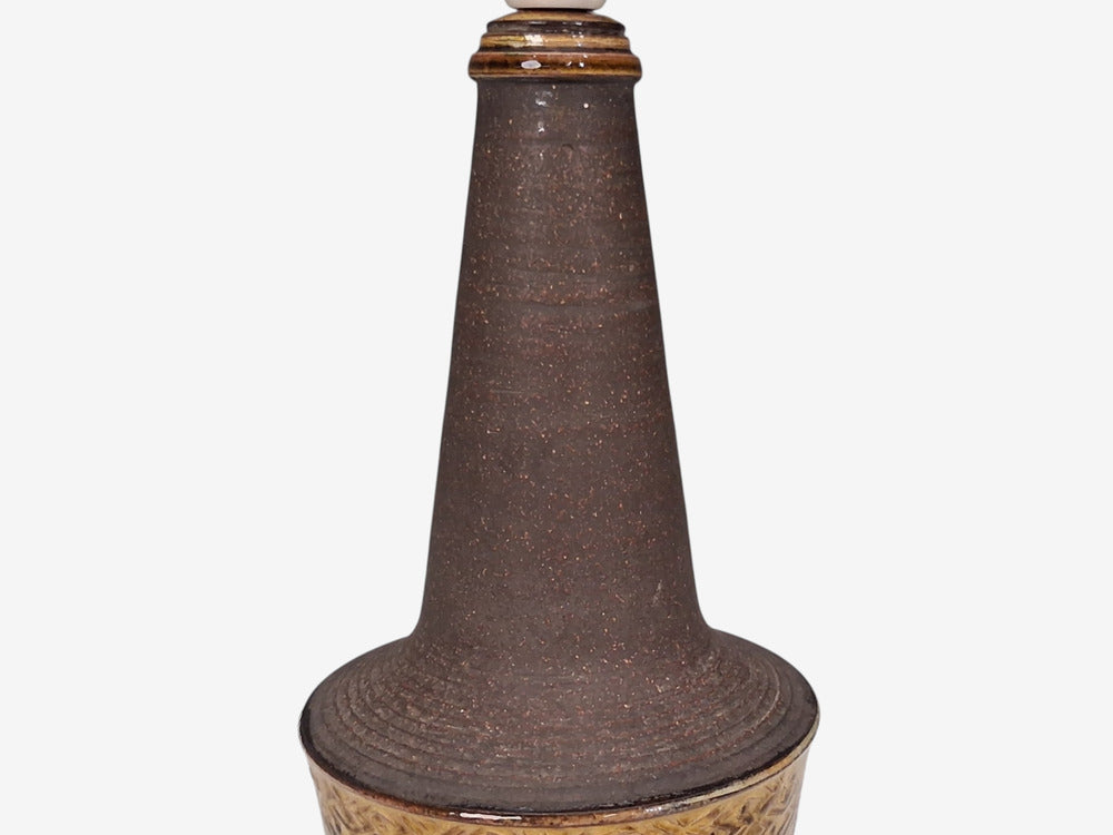 Nils Kähler, Table Lamp, Brown Glazed Stoneware, Denmark, 1960s
