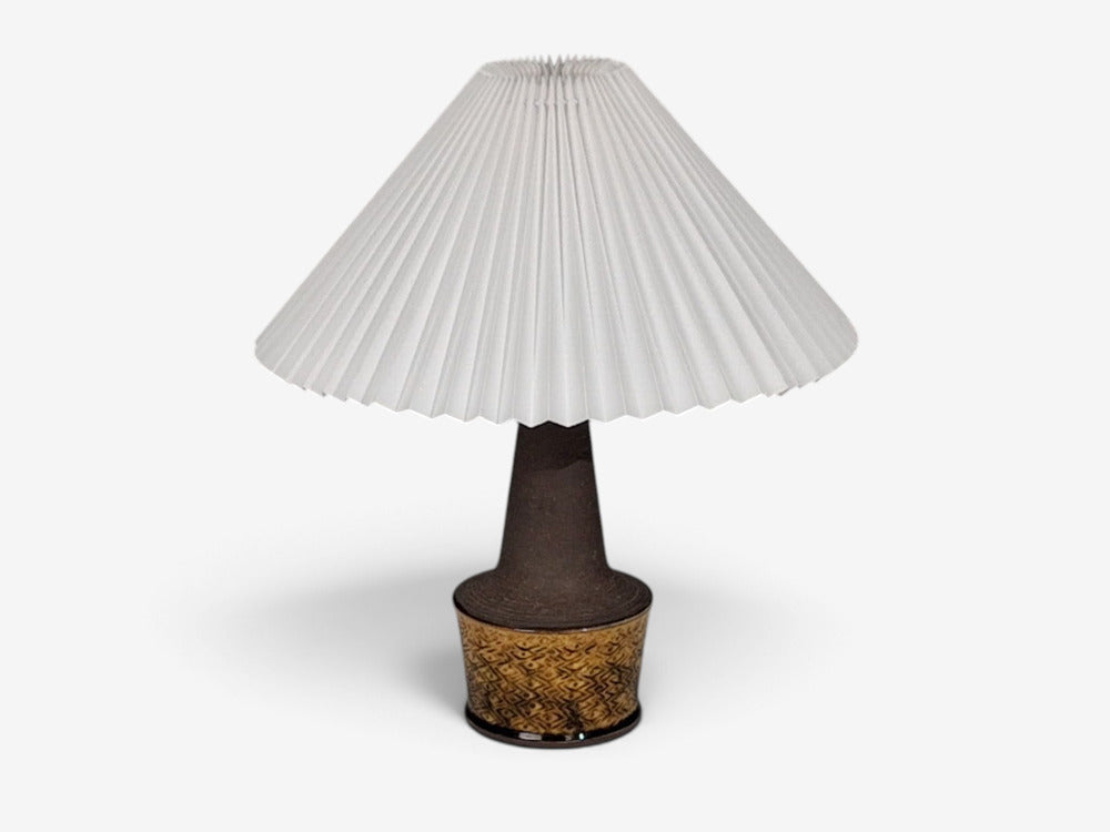 Nils Kähler, Table Lamp, Brown Glazed Stoneware, Denmark, 1960s