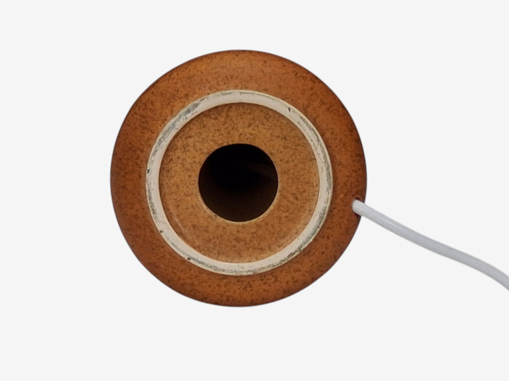 Søholm Stentøj, Table Lamp, Orange Stoneware, Denmark, 1960s